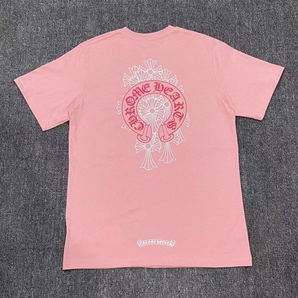 ウェア Chrome Hearts Pink Logo Horseshoe Tee Chrome Hearts Pink Horseshoe Pocket Short Sleeve T-Shirt Tee - SRM